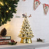 90th Anniversary Collection Lit Ceramic Tree with Animated Santa's Sleigh, Gold - Accents - 2