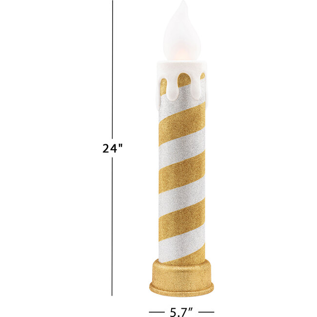 90th Anniversary Collection LED Blow Mold Candle, Gold & Silver - Accents - 3