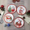 90th Anniversary Collection Ceramic Gold Trimmed Santa Plates, Set of 4 - Accents - 2