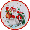 90th Anniversary Collection Ceramic Gold Trimmed Santa Plates, Set of 4 - Accents - 4