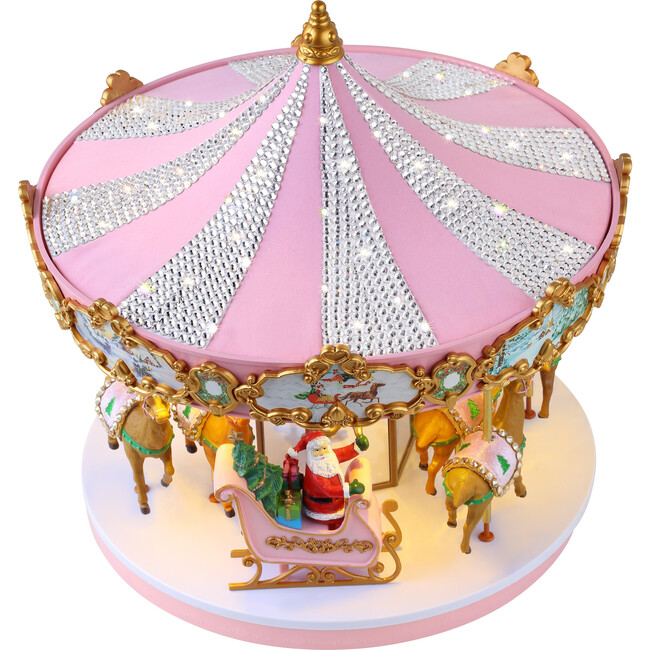 Animated & Musical Pink Crystal Carousel - Accents - 5