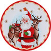 90th Anniversary Collection Ceramic Gold Trimmed Santa Plates, Set of 4 - Accents - 5