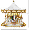 90th Anniversary Collection Animated & Musical Crystal Carousel, White - Accents - 3