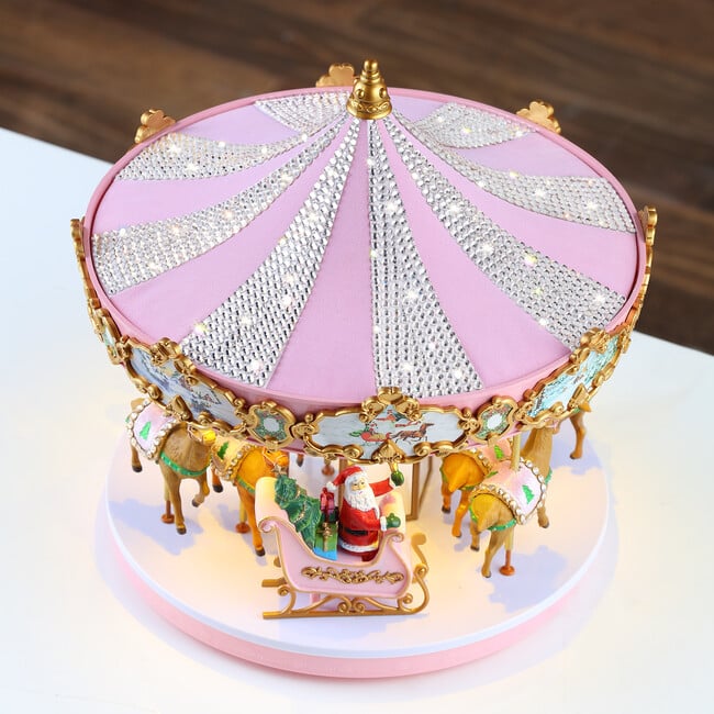 Animated & Musical Pink Crystal Carousel - Accents - 7