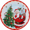 90th Anniversary Collection Ceramic Gold Trimmed Santa Plates, Set of 4 - Accents - 7