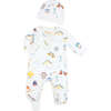 Groovy Ski  Baby Onesie + Hat,  Blue - Pajamas - 1 - thumbnail