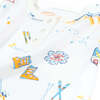 Groovy Ski  Baby Onesie + Hat,  Blue - Pajamas - 3