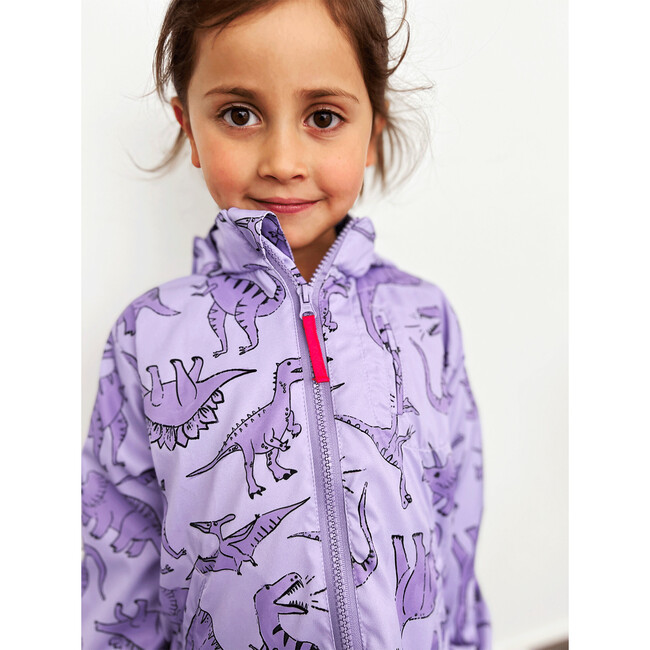 Roar Roar Dino Print Pocket Jacket, Purple - Jackets - 2