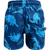 Dino Print Drawstring Swim Shorts, Blue - Swim Trunks - 2