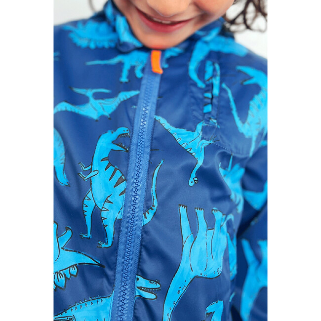 Roar Roar Dino Print Pocket Jacket, Blue - Jackets - 2