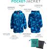 Roar Roar Dino Print Pocket Jacket, Blue - Jackets - 3