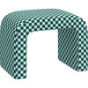 Hale Checkerboard Ottoman, Emerald Blue - Ottomans - 1 - thumbnail