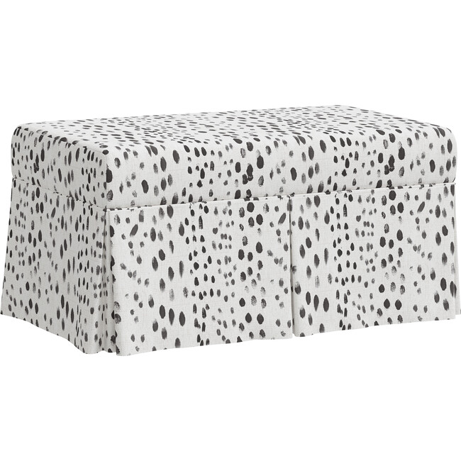 Hamilton Linen Leopard Storage Bench, Ink