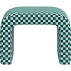 Hale Checkerboard Ottoman, Emerald Blue - Ottomans - 2