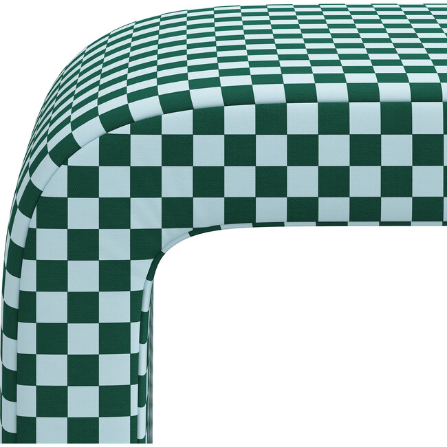 Hale Checkerboard Ottoman, Emerald Blue - Ottomans - 3