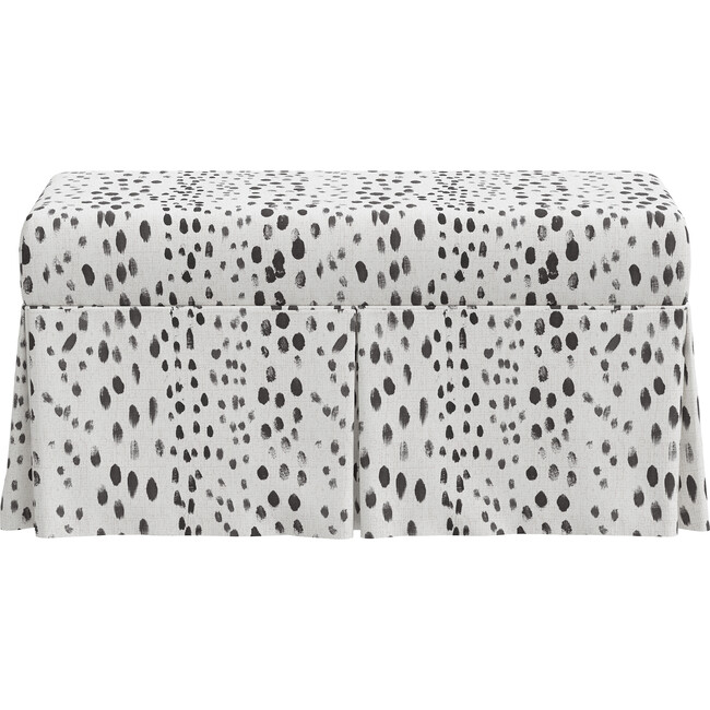 Hamilton Linen Leopard Storage Bench, Ink - Ottomans - 2