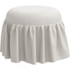 Eloise Velvet Ottoman, Light Grey - Ottomans - 1 - thumbnail