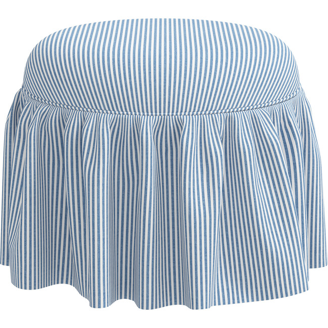 Eloise Prep Stripe Ottoman, Blue - Ottomans - 2