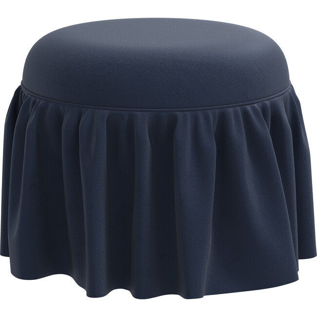 Eloise Velvet Ottoman, Ink - Ottomans - 2