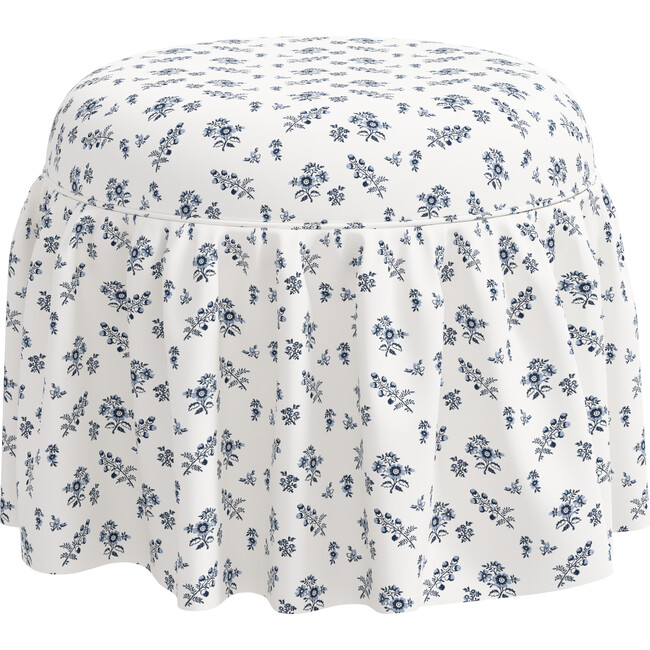 Eloise Ditsy Floral Ottoman, Blue - Ottomans - 2