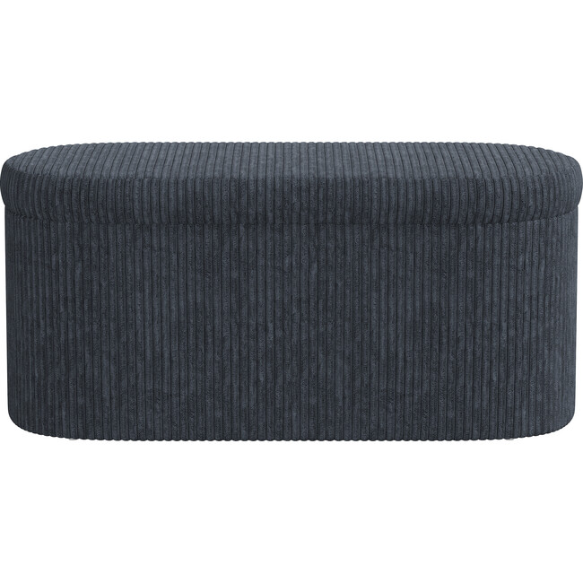 Corbin Corded Velvet Storage Bench, Navy - Ottomans - 2