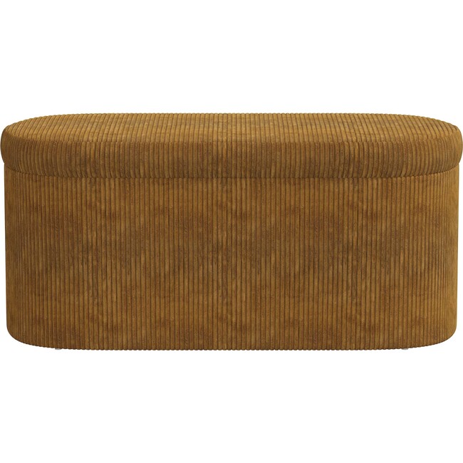 Corbin Corded Velvet Storage Bench, Amber - Ottomans - 2