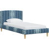 Brayton Dotted Stripe Platform Bed, Indigo - Beds - 1 - thumbnail