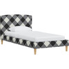 Brayton Diamond Check Platform Bed, Charcoal - Beds - 1 - thumbnail
