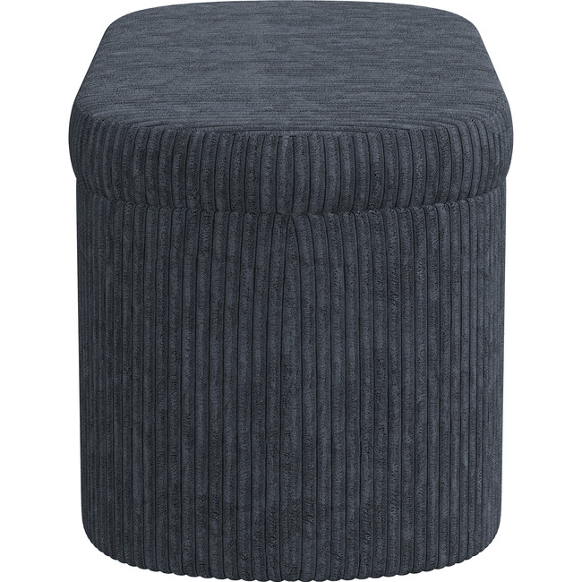 Corbin Corded Velvet Storage Bench, Navy - Ottomans - 3
