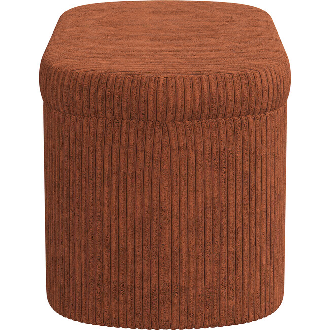 Corbin Corded Velvet Storage Bench, Rust - Ottomans - 3