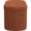 Corbin Corded Velvet Storage Bench, Rust - Ottomans - 3