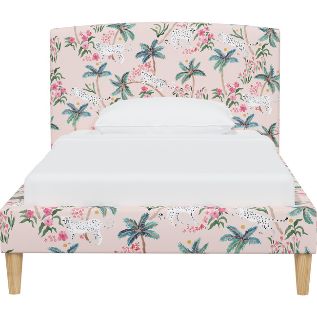 Brayton Palm Leopard Platform Bed, Blush - Beds - 2