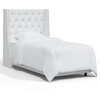 Bellevue Velvet Wingback Bed, White - Beds - 1 - thumbnail