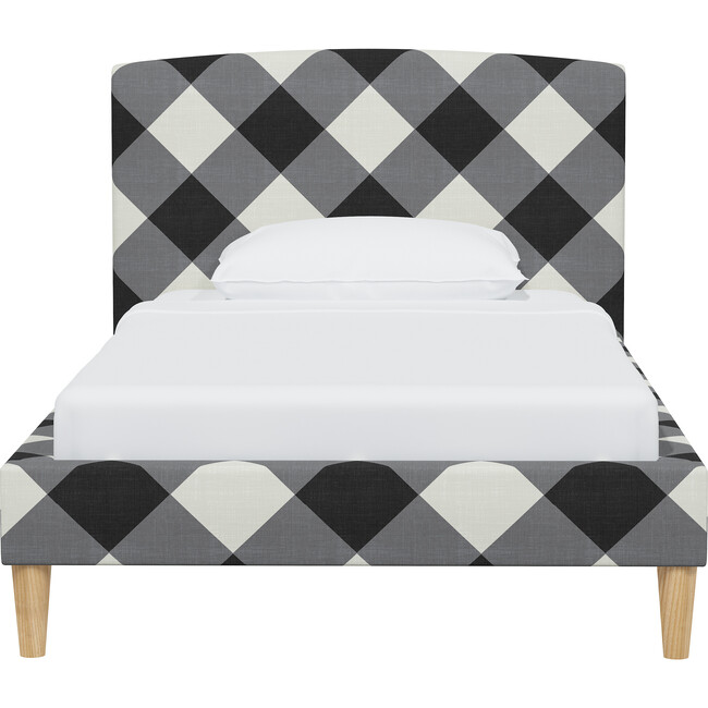 Brayton Diamond Check Platform Bed, Charcoal - Beds - 2