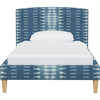 Brayton Dotted Stripe Platform Bed, Indigo - Beds - 2