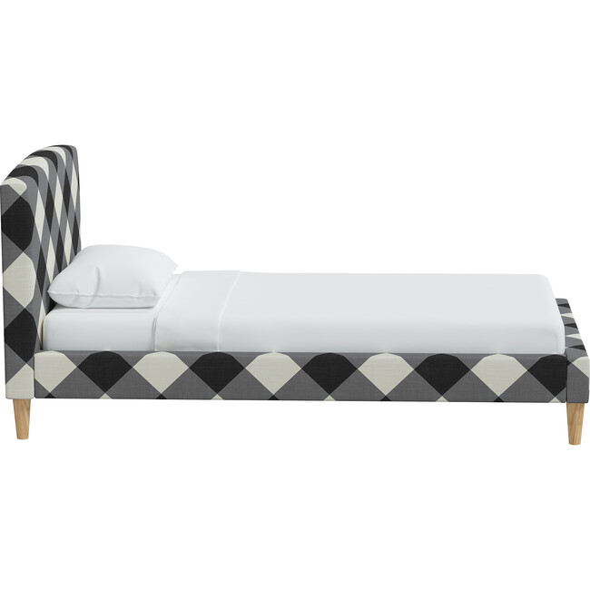 Brayton Diamond Check Platform Bed, Charcoal - Beds - 3