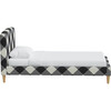 Brayton Diamond Check Platform Bed, Charcoal - Beds - 3