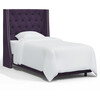 Bellevue Velvet Wingback Bed, Aubergine - Beds - 1 - thumbnail