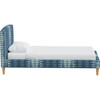Brayton Dotted Stripe Platform Bed, Indigo - Beds - 3