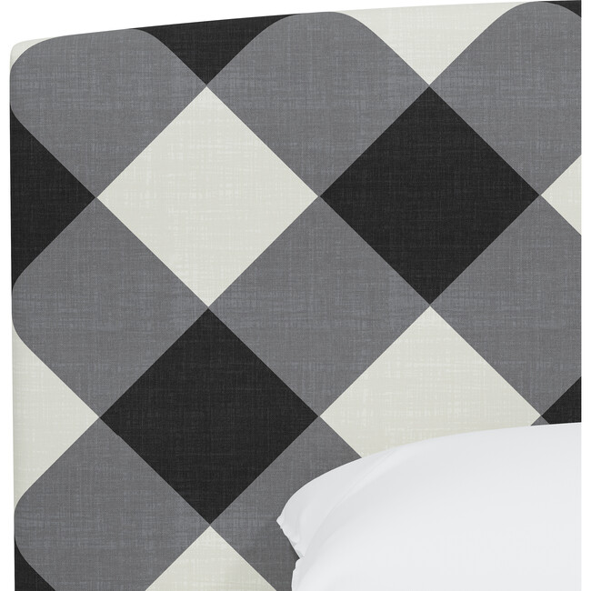 Brayton Diamond Check Platform Bed, Charcoal - Beds - 4