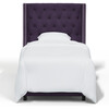 Bellevue Velvet Wingback Bed, Aubergine - Beds - 2