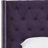 Bellevue Velvet Wingback Bed, Aubergine - Beds - 4
