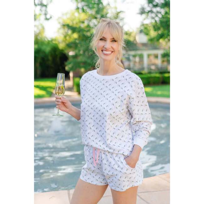 Janann Women's Sweatshirt Short Set - Cheers to Champagne - Pajamas - 3