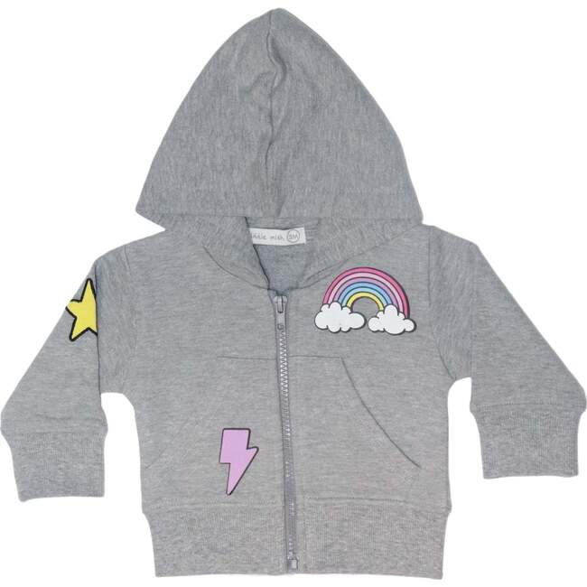 Baby Zip Hoodie, Rainbow Patch