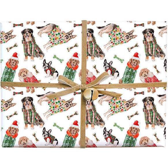 Holiday Paws Dog Gift Wrap, Red