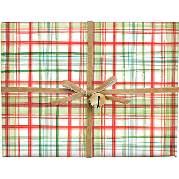 Holiday Plaid Gift Wrap, Red