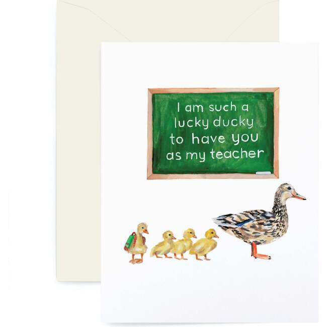 Lucky Ducky Teacher Appreciation Card, Green