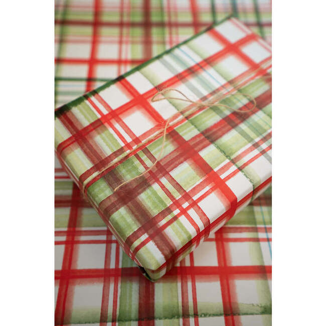 Holiday Plaid Gift Wrap, Red - Paper Goods - 6