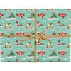 Lana's Shop X Maisonette Holiday Walrus Gift Wrap, Green - Paper Goods - 1 - thumbnail