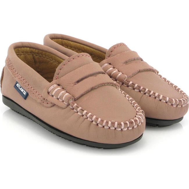 Soft Nappa Leather Mocassins, Dry Rose - Flats - 3